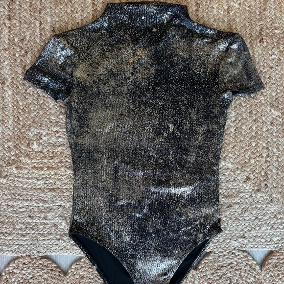 ZARA Metallic High Neck Bodysuit – Gold/Black – Size S – New - Picture 4 of 10